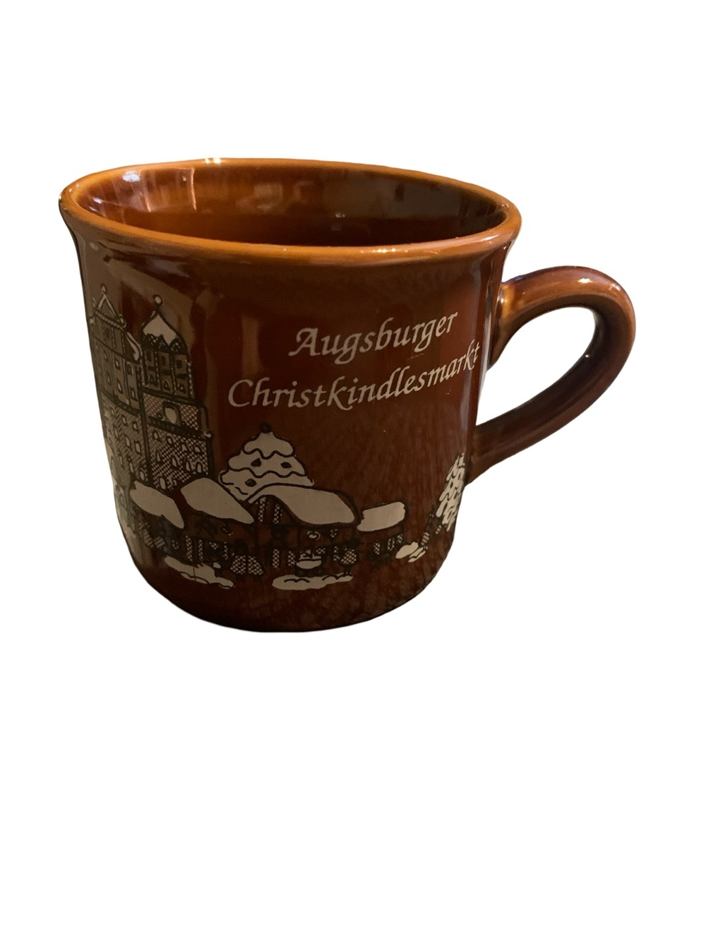 Vintage Augsburg Christkindlesmarkt Brown Ceramic Mug